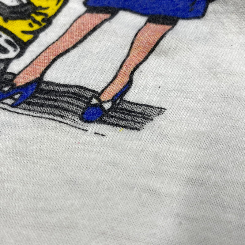 【中古品】【メンズ】 VINTAGE USA製 シングル GULF RINGER SS TEE ガルフ リンガー ショートスリーブ Tシャツ トップス 146-260725-kh-10-izu サイズ：M カラー：ホワイト×オレンジ 万代Net店