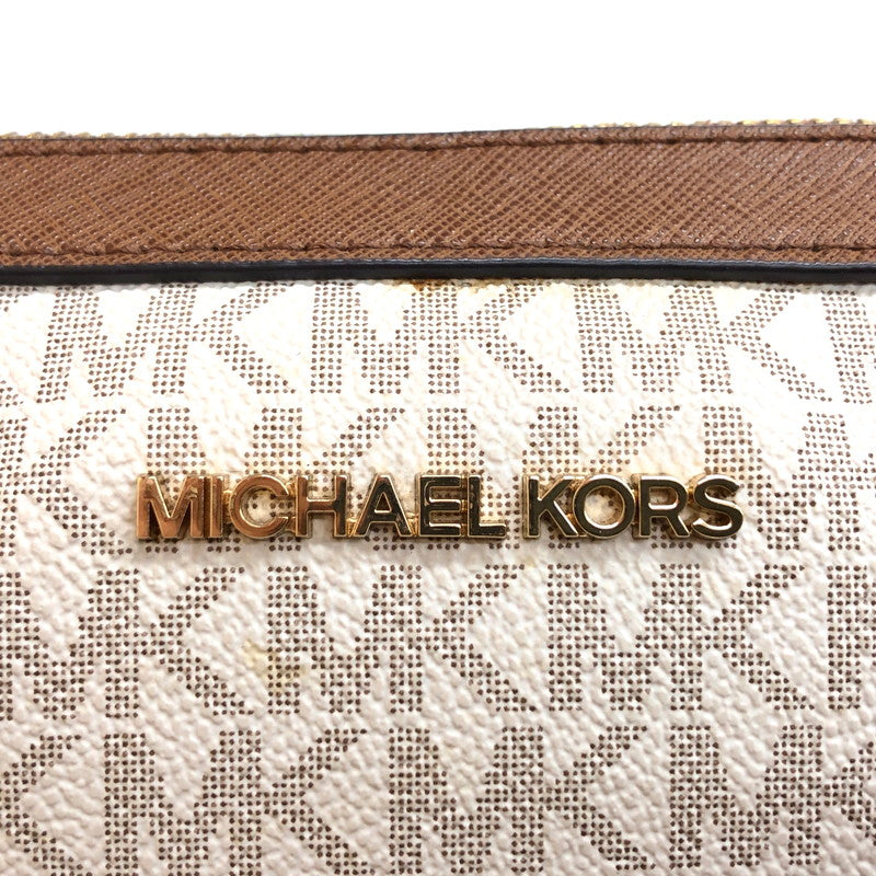 【中古品】【レディース】 Michael Kors マイケルコース JET SET ITEM LG EW CROSSBODY 35F8GTTC3B ショルダーバッグ クロスボディ MK シグネチャー 鞄 180-241001-rs-05-fur カラー：バニラ/ブラウン 万代Net店