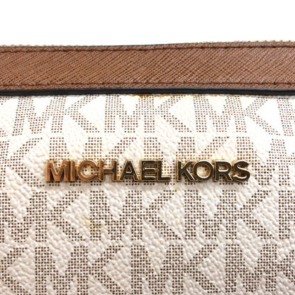 【中古品】【レディース】 Michael Kors マイケルコース JET SET ITEM LG EW CROSSBODY 35F8GTTC3B ショルダーバッグ クロスボディ MK シグネチャー 鞄 180-241001-rs-05-fur カラー：バニラ/ブラウン 万代Net店