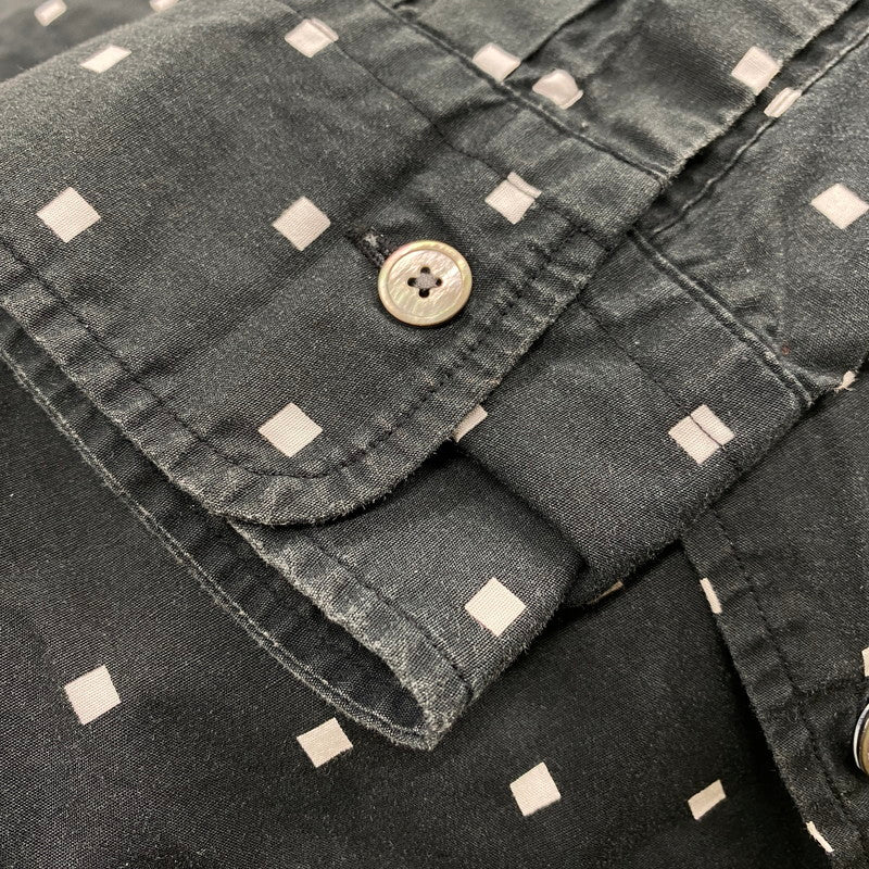 【中古品】【メンズ】 NUTERM ニューターム 004SH-019S NUTERM WILLIE SQUARE DOT PRINT SHIRTS ニュータム ウィリー スクエア ドット プリント シャツ トップス 長袖 140-251112-cs-03-izu サイズ：S カラー：ブラック 万代Net店