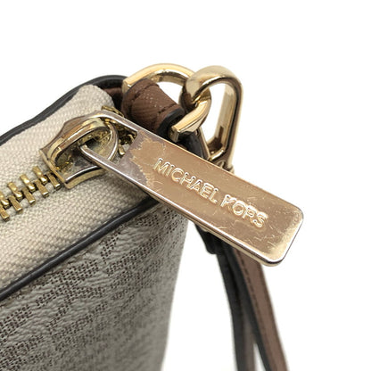 【中古品】【レディース】 MICHAEL KORS マイケルコース 35F8GTVT3B パウダーブラッシュマルチ ジェット セット トラベル シグネチャー ラージ トラベル コンチネンタル ラウンド ジップ 長財布 181-260521-rs-06-fur カラー：バニラ 万代Net店