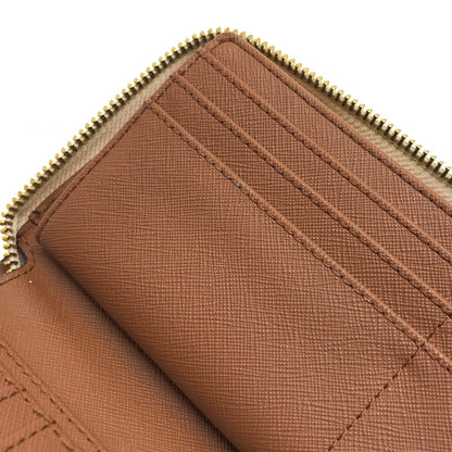 【中古品】【レディース】 MICHAEL KORS マイケルコース 35F8GTVT3B パウダーブラッシュマルチ ジェット セット トラベル シグネチャー ラージ トラベル コンチネンタル ラウンド ジップ 長財布 181-260521-rs-06-fur カラー：バニラ 万代Net店