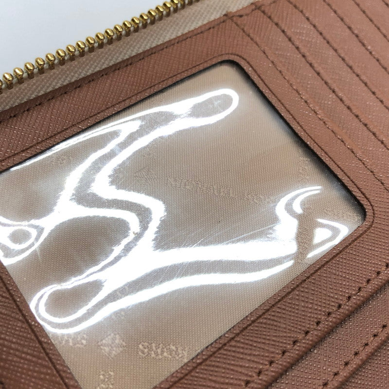 【中古品】【レディース】 MICHAEL KORS マイケルコース 35F8GTVT3B パウダーブラッシュマルチ ジェット セット トラベル シグネチャー ラージ トラベル コンチネンタル ラウンド ジップ 長財布 181-260521-rs-06-fur カラー：バニラ 万代Net店