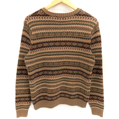 【中古品】【メンズ】 LAND'S END ランズエンド 90S KNIT SWEATER ニット セーター 長袖 トップス 古着 ヴィンテージ 146-260521-rs-08-fur サイズ：M カラー：ブラウン系 万代Net店