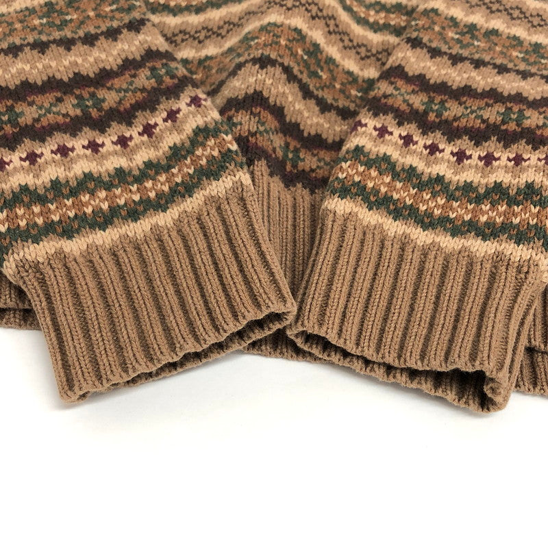 【中古品】【メンズ】 LAND'S END ランズエンド 90S KNIT SWEATER ニット セーター 長袖 トップス 古着 ヴィンテージ 146-260521-rs-08-fur サイズ：M カラー：ブラウン系 万代Net店