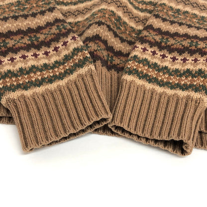 【中古品】【メンズ】 LAND'S END ランズエンド 90S KNIT SWEATER ニット セーター 長袖 トップス 古着 ヴィンテージ 146-260521-rs-08-fur サイズ：M カラー：ブラウン系 万代Net店