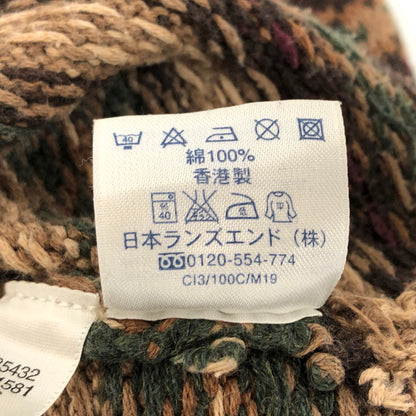 【中古品】【メンズ】 LAND'S END ランズエンド 90S KNIT SWEATER ニット セーター 長袖 トップス 古着 ヴィンテージ 146-260521-rs-08-fur サイズ：M カラー：ブラウン系 万代Net店