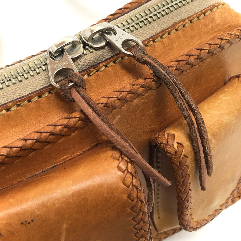 【現状渡し品】【メンズ/レディース】 SAAD サード LEATHER BODY BAG レザー ボディバッグ ウエストバッグ 鞄 188-260521-rs-09-fur カラー：ライトブラウン系 万代Net店
