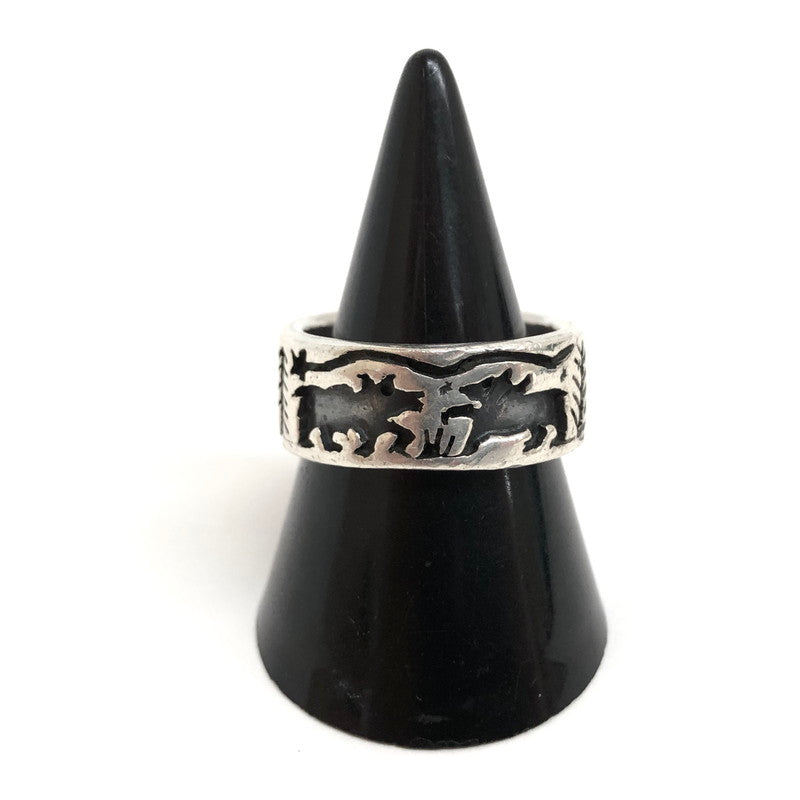 【中古品】【メンズ/レディース】 Ed Wayne Aragon エドウェイン・アラゴン Kewa Old "Storyteller" Overlay Ring c.1990～ ストーリーテラー リング 指輪 スターリング シルバー アクセサリー 192-241003-rs-02-fur カラー：シルバー 万代Net店