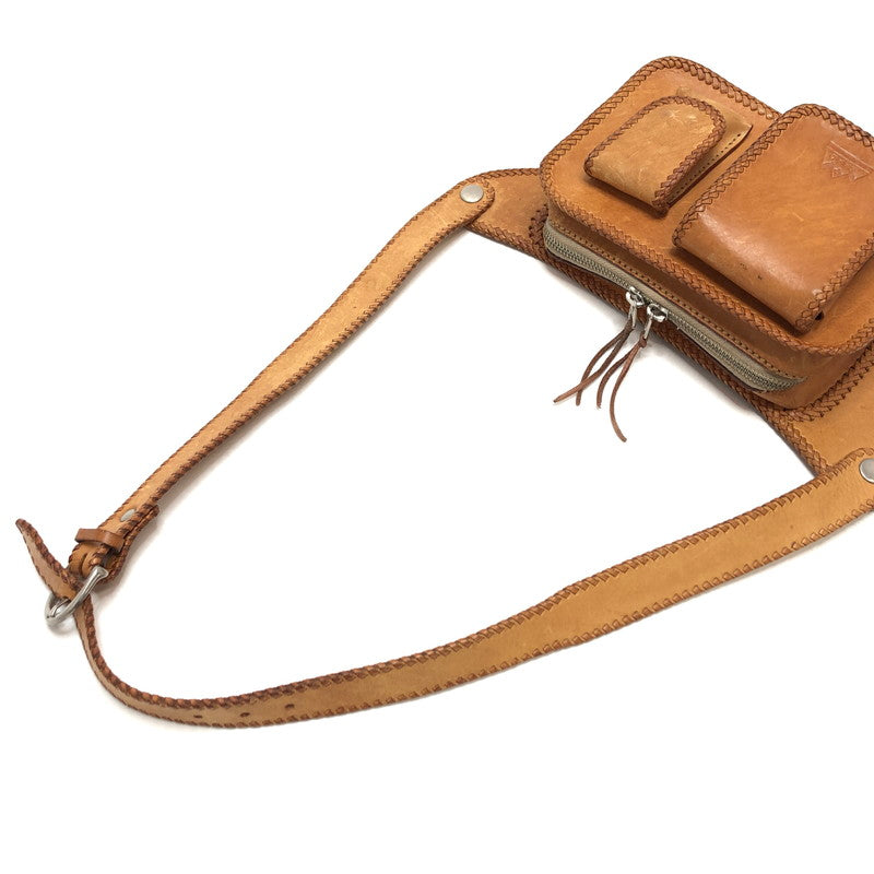 【現状渡し品】【メンズ/レディース】 SAAD サード LEATHER BODY BAG レザー ボディバッグ ウエストバッグ 鞄 188-260521-rs-09-fur カラー：ライトブラウン系 万代Net店