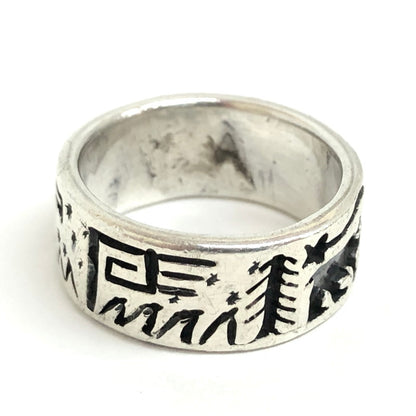 【中古品】【メンズ/レディース】 Ed Wayne Aragon エドウェイン・アラゴン Kewa Old "Storyteller" Overlay Ring c.1990～ ストーリーテラー リング 指輪 スターリング シルバー アクセサリー 192-241003-rs-02-fur カラー：シルバー 万代Net店
