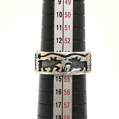 【中古品】【メンズ/レディース】 Ed Wayne Aragon エドウェイン・アラゴン Kewa Old "Storyteller" Overlay Ring c.1990～ ストーリーテラー リング 指輪 スターリング シルバー アクセサリー 192-241003-rs-02-fur カラー：シルバー 万代Net店