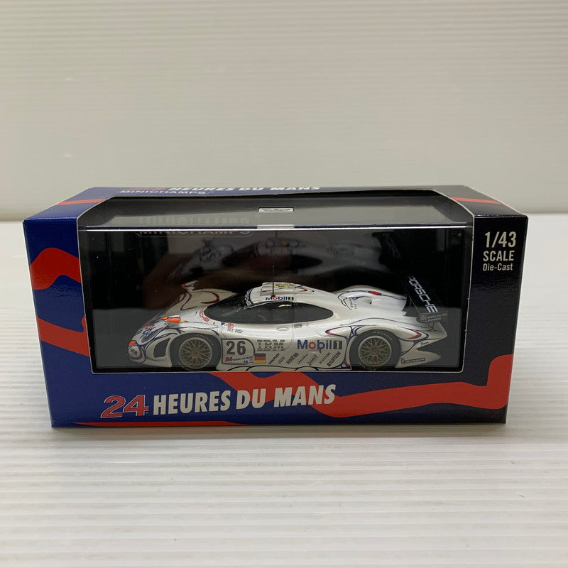 【中古品】 MINICHAMPS 1/43 Porsche 911 GT1 24h Le Mans 1998 Winner Mobil #26 ホワイト 24 HEURES DU MANS 430986926 ミニカー 061-260401-AS-18-min 万代Net店