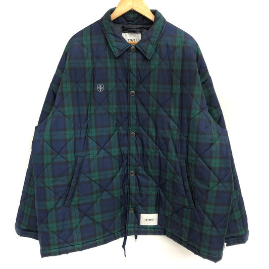 【中古品】【メンズ】 WTAPS ダブルタップス CHIEF 02 JACKET CRST 222TQDT-JKM06 チェックキルティングブルゾン アウター ストリート系 142-251211-rs-01-fur サイズ：04 カラー：ネイビー/グリーン 万代Net店