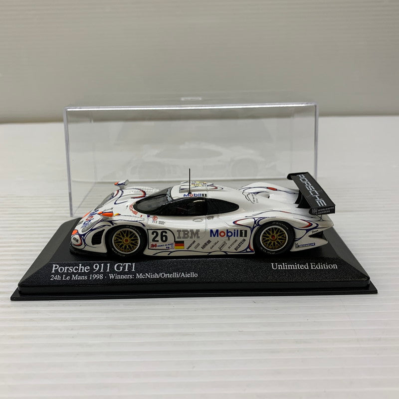 【中古品】 MINICHAMPS 1/43 Porsche 911 GT1 24h Le Mans 1998 Winner Mobil #26 ホワイト 24 HEURES DU MANS 430986926 ミニカー 061-260401-AS-18-min 万代Net店