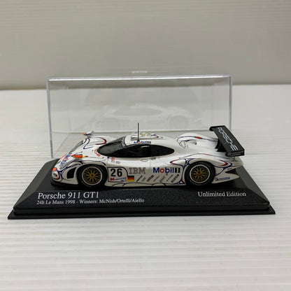 【中古品】 MINICHAMPS 1/43 Porsche 911 GT1 24h Le Mans 1998 Winner Mobil #26 ホワイト 24 HEURES DU MANS 430986926 ミニカー 061-260401-AS-18-min 万代Net店
