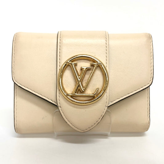 【現状渡し品】【レディース】 LOUIS VUITTON ルイ・ヴィトン M69176 ポルトフォイユLV ポンヌフ コンパクト カーフ 三つ折り 財布 ウォレット 179-260819-rs-01-fur カラー：アイボリー系 万代Net店