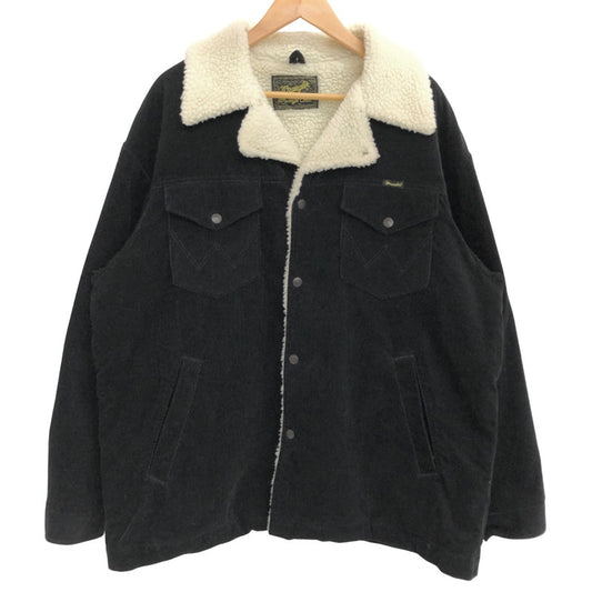 【現状渡し品】【メンズ】 WACKO MARIA ワコマリア × Wrangler WRANGE COAT WS9314 ランチコート コーデュロイジャケット 裏ボア アウター ストリート系 142-251211-rs-02-fur サイズ：XL カラー：ブラック 万代Net店