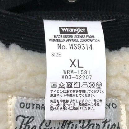 【現状渡し品】【メンズ】 WACKO MARIA ワコマリア × Wrangler WRANGE COAT WS9314 ランチコート コーデュロイジャケット 裏ボア アウター ストリート系 142-251211-rs-02-fur サイズ：XL カラー：ブラック 万代Net店