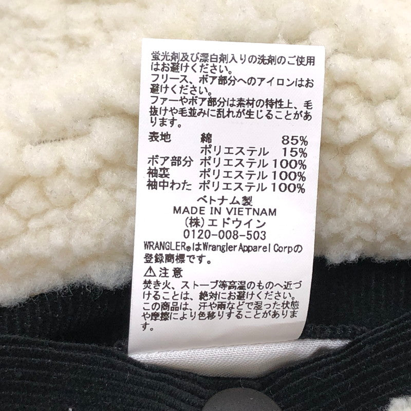 【現状渡し品】【メンズ】 WACKO MARIA ワコマリア × Wrangler WRANGE COAT WS9314 ランチコート コーデュロイジャケット 裏ボア アウター ストリート系 142-251211-rs-02-fur サイズ：XL カラー：ブラック 万代Net店