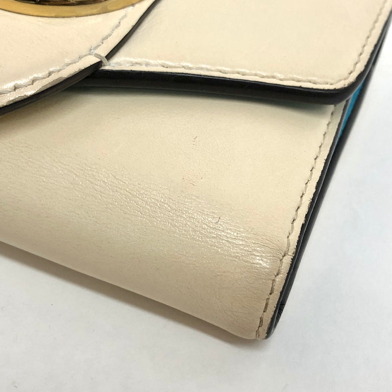【現状渡し品】【レディース】 LOUIS VUITTON ルイ・ヴィトン M69176 ポルトフォイユLV ポンヌフ コンパクト カーフ 三つ折り 財布 ウォレット 179-260819-rs-01-fur カラー：アイボリー系 万代Net店