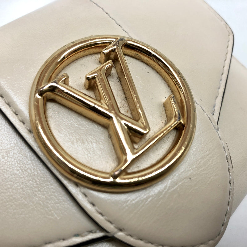 【現状渡し品】【レディース】 LOUIS VUITTON ルイ・ヴィトン M69176 ポルトフォイユLV ポンヌフ コンパクト カーフ 三つ折り 財布 ウォレット 179-260819-rs-01-fur カラー：アイボリー系 万代Net店