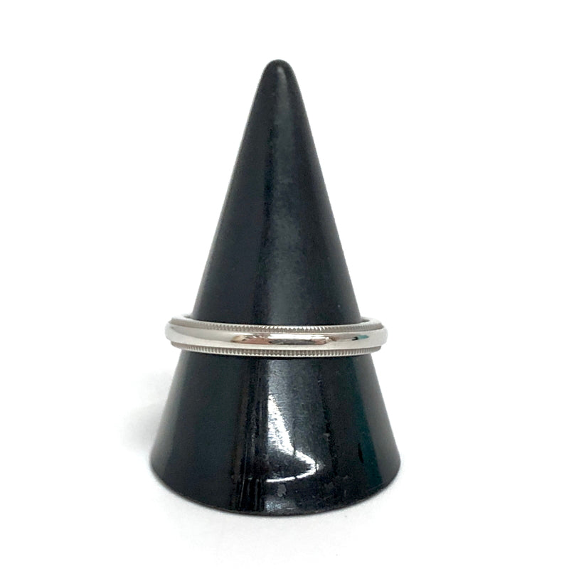 【中古品】【メンズ】 TIFFANY&Co. ティファニー MILGRAIN RING ミルグレイン バンド リング 指輪 PT950 アクセサリー 192-260806-rs-04-fur カラー：シルバー 万代Net店