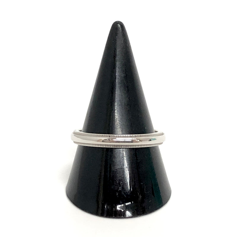 【中古品】【メンズ】 TIFFANY&Co. ティファニー MILGRAIN RING ミルグレイン バンド リング 指輪 PT950 アクセサリー 192-260806-rs-04-fur カラー：シルバー 万代Net店