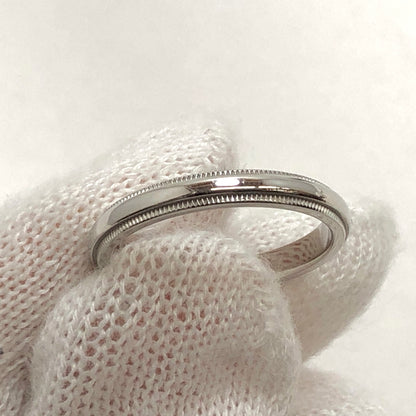 【中古品】【メンズ】 TIFFANY&Co. ティファニー MILGRAIN RING ミルグレイン バンド リング 指輪 PT950 アクセサリー 192-260806-rs-04-fur カラー：シルバー 万代Net店