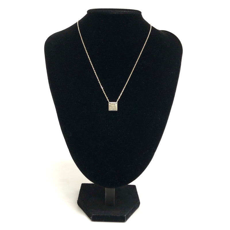 【中古品】【レディース】 GUCCI グッチ Mini Square Plate Necklace ミニスクエア プレート ロゴ ペンダント ネックレス Ag925 シルバー アクセサリー 182-251211-rs-04-fur カラー：シルバー 万代Net店