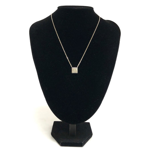 【中古品】【レディース】 GUCCI グッチ Mini Square Plate Necklace ミニスクエア プレート ロゴ ペンダント ネックレス Ag925 シルバー アクセサリー 182-251211-rs-04-fur カラー：シルバー 万代Net店