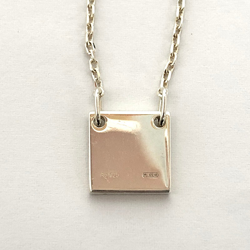 【中古品】【レディース】 GUCCI グッチ Mini Square Plate Necklace ミニスクエア プレート ロゴ ペンダント ネックレス Ag925 シルバー アクセサリー 182-251211-rs-04-fur カラー：シルバー 万代Net店