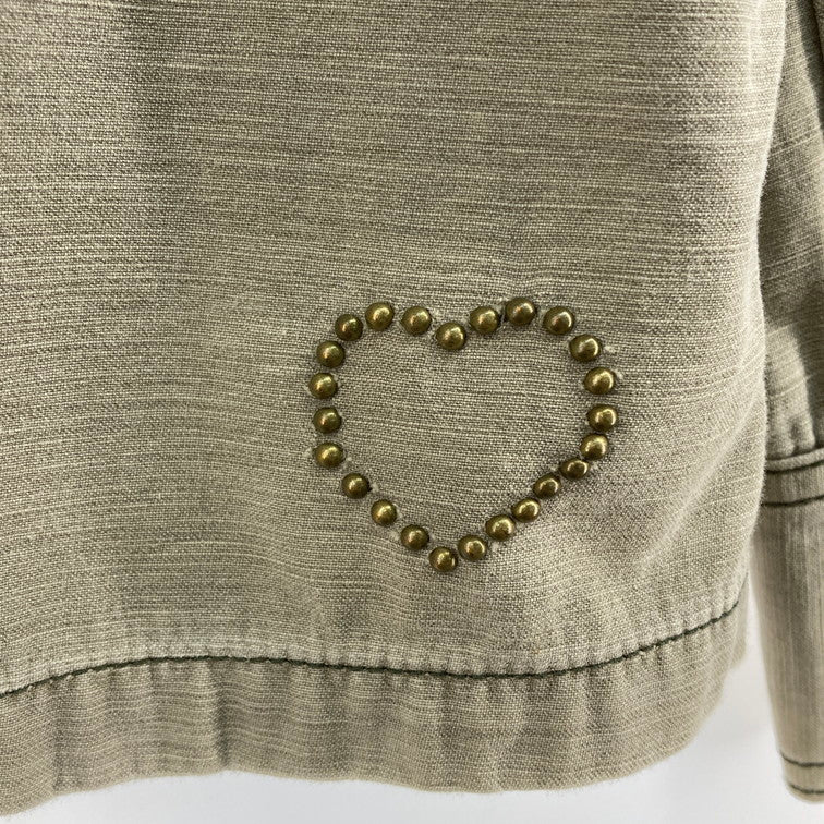 【中古品】【メンズ】 REMI RELIEF レミレリーフ L/S STUDS WORK SHIRT シャツ 140-260214-WA-03-iwa サイズ：S カラー：カーキ 万代Net店