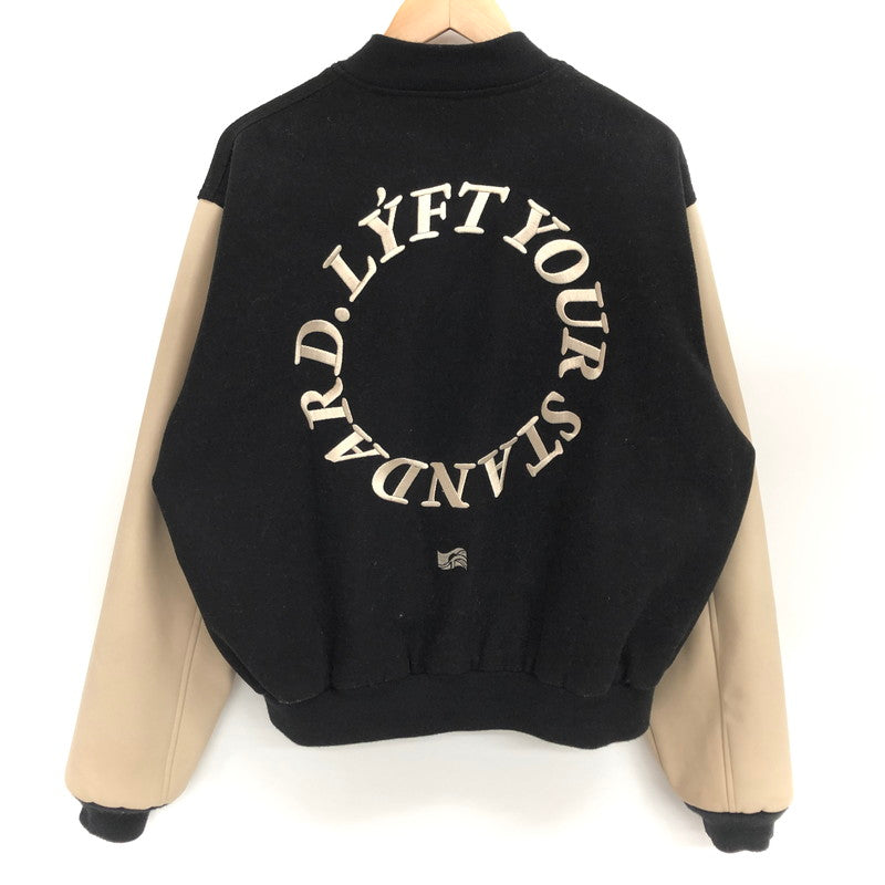【現状渡し品】【メンズ】 LYFT リフト Message Ring Stadium Jacket M-JK-0497 スタジアムジャケット スタジャン アウター 142-260226-rs-02-fur サイズ：M カラー：ブラック/ベージュ 万代Net店