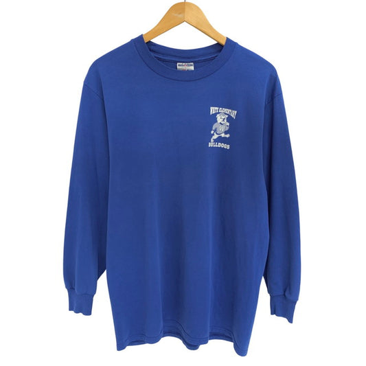 【中古品】【メンズ】 JERZEES ジャージーズ L/S Tee 長袖 プリント Tシャツ トップス 146-260321-ea-03-fur サイズ：表記なし カラー：ブルー 万代Net店