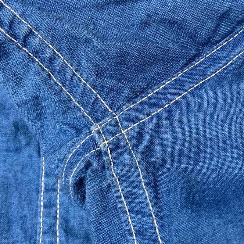 【中古品】【メンズ】 MISTER FREEDOM ミスターフリーダム × SUGAR CANE シュガーケーン USA製 LS WORK SHIRT ロングスリーブ ワーク シャツ トップス 145-260605-kh-02-izu サイズ：L カラー：ブルー 万代Net店