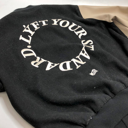 【現状渡し品】【メンズ】 LYFT リフト Message Ring Stadium Jacket M-JK-0497 スタジアムジャケット スタジャン アウター 142-260226-rs-02-fur サイズ：M カラー：ブラック/ベージュ 万代Net店
