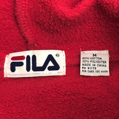 【ジャンク品】【メンズ】 FILA フィラ 90s プルオーバー フーディ パーカー 長袖 トップス 古着 ヴィンテージ系 146-250916-rs-03-fur サイズ：M カラー：レッド 万代Net店