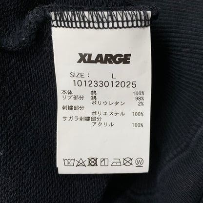 【中古品】【メンズ】 XLARGE エクストララージ 101233012025 RETRO CREWNECK SWEAT レトロ クルーネック スウェット トップス 142-260605-kh-12-izu サイズ：L カラー：ブラック×ホワイト 万代Net店