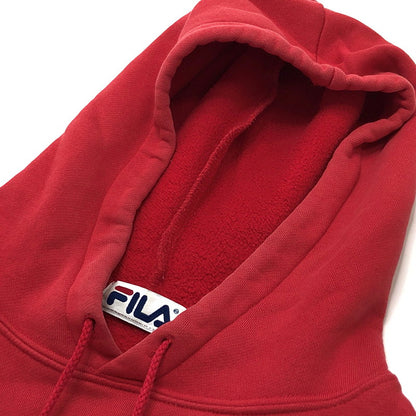 【ジャンク品】【メンズ】 FILA フィラ 90s プルオーバー フーディ パーカー 長袖 トップス 古着 ヴィンテージ系 146-250916-rs-03-fur サイズ：M カラー：レッド 万代Net店