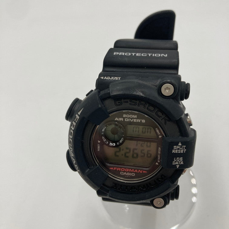 【中古品】【メンズ】 CASIO カシオ G-SHOCK Gショック DW-8200 2代目 チタンフロッグマン TITANIUM 腕時計 196-251219-SY-02-iwa カラー：ブラック 万代Net店
