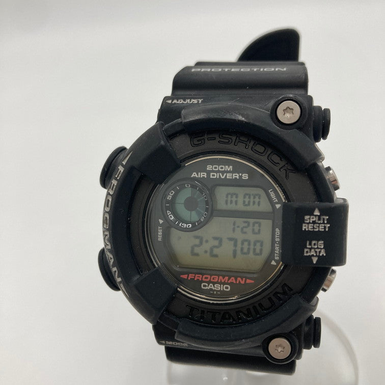 【中古品】【メンズ】 CASIO カシオ G-SHOCK Gショック DW-8200 2代目 チタンフロッグマン TITANIUM 腕時計 196-251219-SY-02-iwa カラー：ブラック 万代Net店
