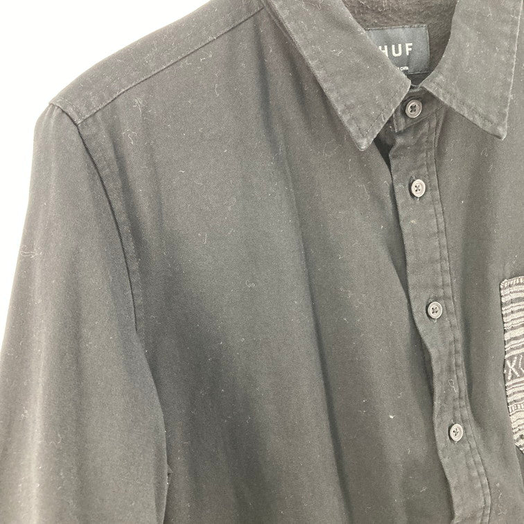 【中古品】【メンズ】 HUF ハフ HUF 長袖シャツ 142-260214-WA-09-iwa サイズ：S カラー：ブラック 万代Net店