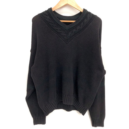 【中古品】【メンズ】 OLD GAP オールド ギャップ 90S COTTON KNIT V-NECK SWEATER Vネック セーター ニット 長袖 トップス 古着 ヴィンテージ 146-260522-rs-02-fur サイズ：S カラー：ブラック 万代Net店