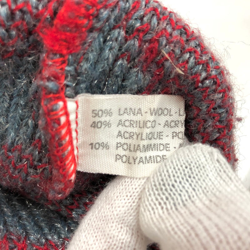 【中古品】【メンズ/レディース】 JOHNNY PULLS WOOL ACRYLIC DESIGN SWEATER セーター 長袖 トップス 古着 ヴィンテージ 146-260522-rs-04-fur サイズ：5 カラー：レッド/グレー 万代Net店