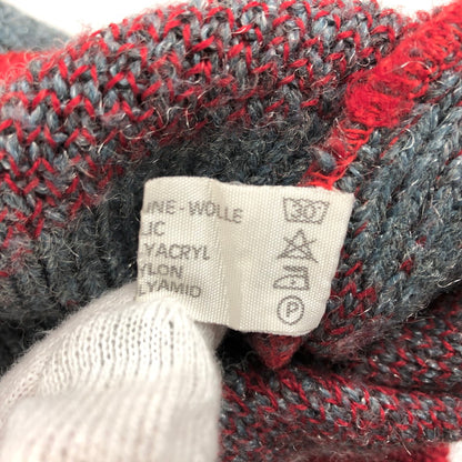 【中古品】【メンズ/レディース】 JOHNNY PULLS WOOL ACRYLIC DESIGN SWEATER セーター 長袖 トップス 古着 ヴィンテージ 146-260522-rs-04-fur サイズ：5 カラー：レッド/グレー 万代Net店