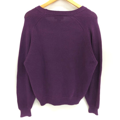 【中古品】【メンズ】 LAND'S END ランズエンド 90S V-NECK KNIT SWEATER Vネック ニット セーター 長袖 トップス 古着 ヴィンテージ 146-260522-rs-05-fur サイズ：M カラー：パープル 万代Net店