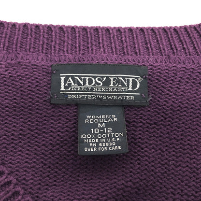 【中古品】【メンズ】 LAND'S END ランズエンド 90S V-NECK KNIT SWEATER Vネック ニット セーター 長袖 トップス 古着 ヴィンテージ 146-260522-rs-05-fur サイズ：M カラー：パープル 万代Net店