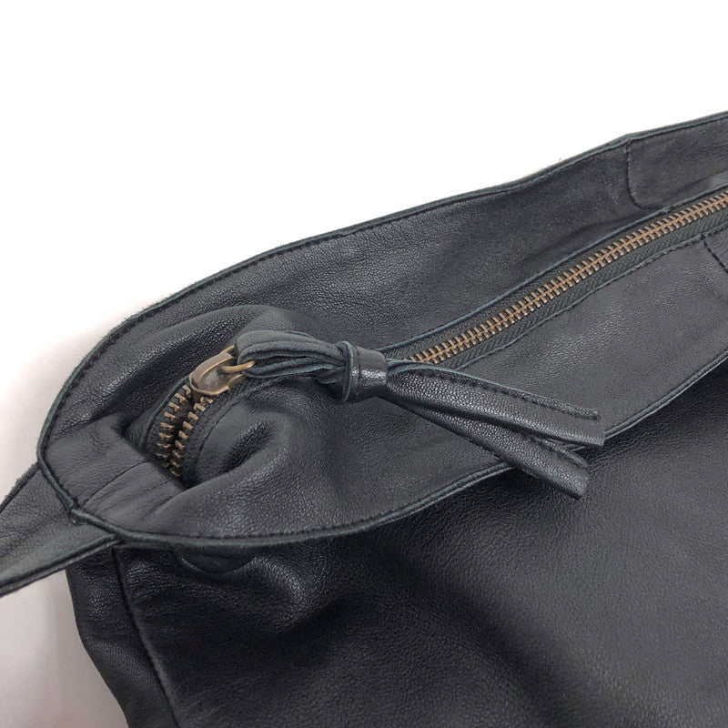 【現状渡し品】【メンズ】 SEASIDE FREERIDE シーサイド・フリーライド SHEEP LEATHER SHOULDER BAG レザー ショルダーバッグ 鞄 188-260522-rs-08-fur カラー：ブラック 万代Net店