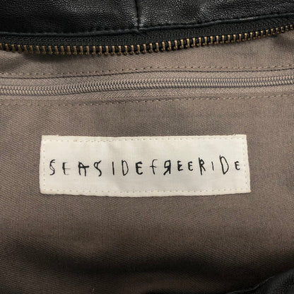 【現状渡し品】【メンズ】 SEASIDE FREERIDE シーサイド・フリーライド SHEEP LEATHER SHOULDER BAG レザー ショルダーバッグ 鞄 188-260522-rs-08-fur カラー：ブラック 万代Net店